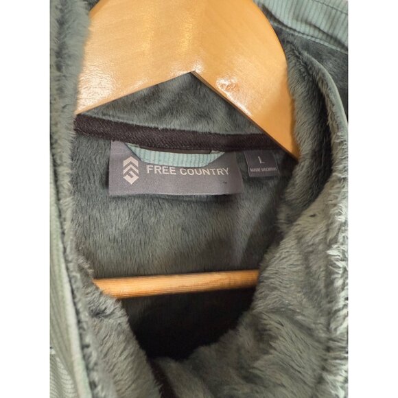 Free Country Olive Tree Jacket Womens size L Faux Fur Lining Lt Green Mid Weight - Picture 5 of 13
